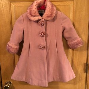 Cashmere Pea Coat - Rose Color - Size 3T